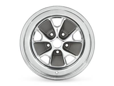 Scott Drake - Scott Drake C5ZZ 15X7 5x4.5 -6mm Black/Chrome C5ZZ-1007-CR
