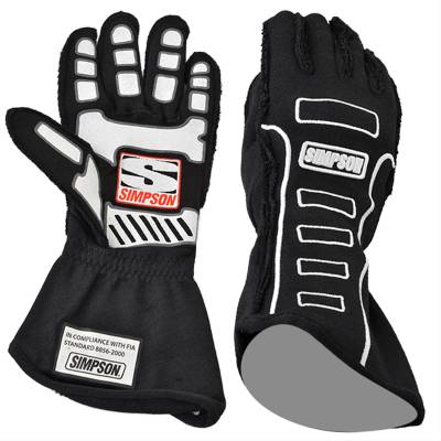 Simpson Safety - Simpson Safety 21300MK-O Competitor Racing Gloves Medium Black