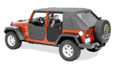 Bestop - Bestop 53041-35 Rear Lower Soft Half Doors Blk Diamond for 07-18 Wrangler JK 4DR