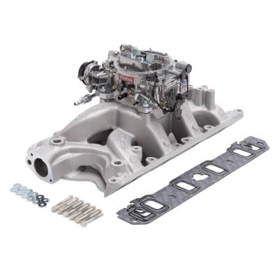 Edelbrock - Edelbrock 2034 RPM Air-Gap Single-Quad Manifold & Carb Kit for SB Ford 351W