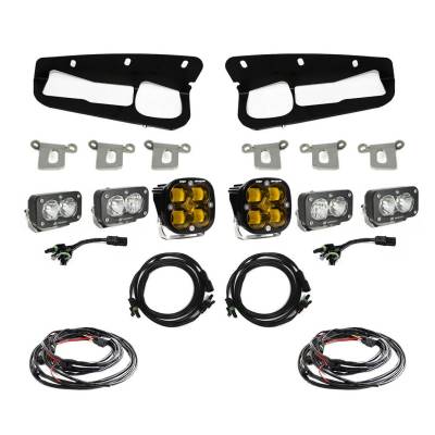 Baja Designs - Baja Designs 447762 Squadron SAE/Dual S2 Sport Steel Bumper Fog Pocket Light Kit
