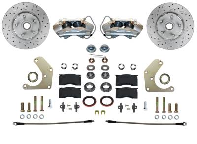 Leed Brakes - Leed Brakes FC2001SMX Spindle Kit w/Drilled Rotors & Zinc Plated Calipers