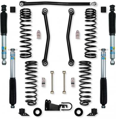 Rock Krawler - Rock Krawler JK25AS-4B51 2.5" Mid-Arm Lift Kit w/Shock for 07-18 Wrangler JK 4DR