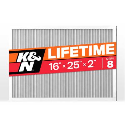 K&N - K&N HVC-8-21625 HVAC Filter 16 x 25 x 2 MERV 8 Washable Reusable