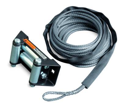 Warn - Warn 72128 SYNTHETIC ROPE 3/16" 4.8mm x 50' 15.2m & ROLLER FAIRLEAD KIT