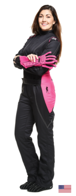 Simpson Safety - Simpson Safety V2P2001 Vixen II Racing Suit-X Small Black/Pink