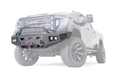 Warn - Warn 107179 Ascent HD Winch Bumper w/Baja Bar for 20-23 GMC Sierra 2500HD/3500