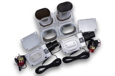 Granatelli Motor Sports - Granatelli 313530D Stainless 3"/76mm Oval Electronic Exhaust Cutout System Pair