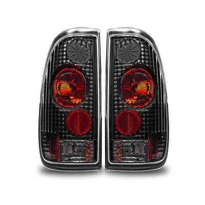 Winjet - Winjet CTWJ-0016-BC Black/Clear Taillights for 97-03 Ford F150/F250/F350