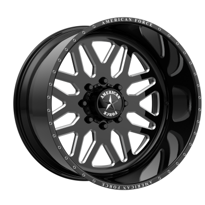 American Force - American Force AFTHB02F25-2-20 AFW B02 TRAX SS 22x11 8x170 0mm Black/Machined