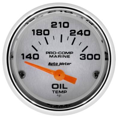 AutoMeter - AutoMeter 200764-35 Air-Core Marine Electric Oil Temp Chrome 140-300F 2-1/16"