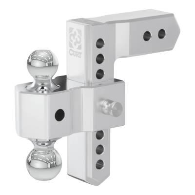 CURT - CURT 45386 AlumaLite Adjustable Aluminum Hitch w/Dual Ball 8" Drop 2.50" Shank