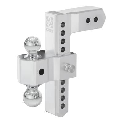 CURT - CURT 45387 AlumaLite Adjustable Aluminum Hitch w/Dual Ball 10" Drop 2.5" Shank