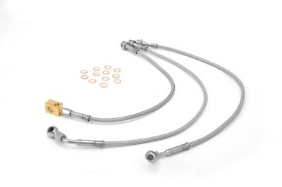 Rugged Ridge - Rugged Ridge 16735.09 Brake Hose Kit Braided Stainless Steel 92-01 Jeep Cherokee