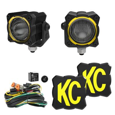 KC Hilites - KC HiLiTES 520 Flex Era 1 LED 2-Light Kit w/RR Ext Wiring Harness/Spread Beam