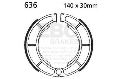 EBC Motorcycle Brakes - EBC Motorcycle Brakes 636 Plain Motorcycle Replacement Brake Shoes