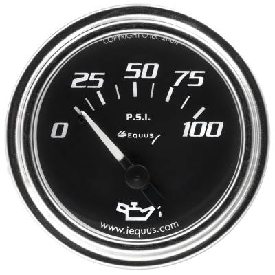 Equus - Equus E7234 Gauge Oil Pressure 2" 0-100PSI 90 Sweep Mech Chrome 7000