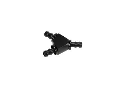 Fleece Performance - Fleece FPE-FIT-Y06-BLK 3/8" Black Aluminum Barbed Y-Fitting -6 Pushlock Hose
