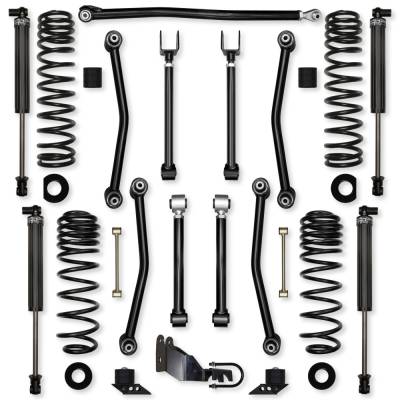 Rock Krawler - Rock Krawler JL35UA-4XES1 3.5" Ult Adv Mid-Arm Kit w/IFP for 18+ JL 4DR 4XE