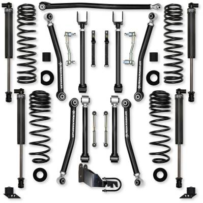 Rock Krawler - Rock Krawler JL25AXM-4S1 2.5" Adv-X Mid-Arm Lift Kit w/IFP for 18+ JL 4DR Gas