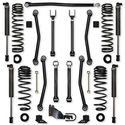 Rock Krawler - Rock Krawler JL25UA-4S1 2.5" Ult Adv Mid-Arm Kit w/IFP for 18+ JL 4DR Gas