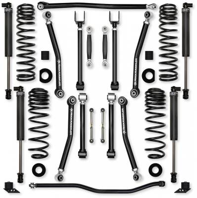 Rock Krawler - Rock Krawler JL25AXMNL-392S1 2.5" Adv-X NL Mid-Arm Kit w/IFP for 18+ JL 4DR 392