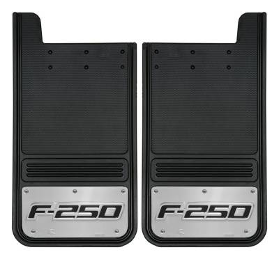 Gatorback - Gatorback 12"x23" Universal Black Mud Flaps F250 Logo GB1223F250