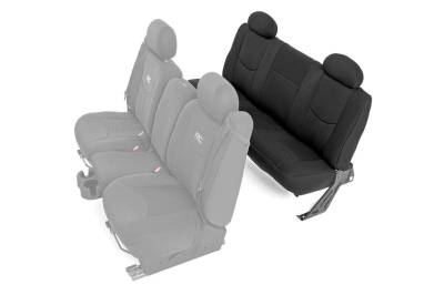 Rough Country Suspension Systems - Rough Country Rear Seat Covers Black 99-06 Silverado/Sierra Ext 91014