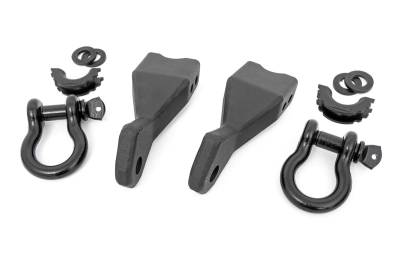 Rough Country Suspension Systems - Rough Country RS155 Front Tow Hook/D-Ring Kit Black for 19-22 Silverado 1500