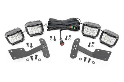 Rough Country Suspension Systems - Rough Country 70839 A-Pillar 3" LED Ditch Light Kit-Flood for 14-21 Tundra