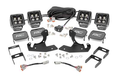 Rough Country Suspension Systems - Rough Country 70762DRLA Dual 2" LED Pod Fog Light Kit-Spot for Silverado/Sierra
