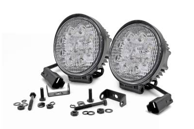 Rough Country Suspension Systems - Rough Country 70804 Chrome Series 4" LED Round Light Pods-Spot