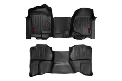 Rough Country Suspension Systems - Rough Country M-21072 Fr/Rr Floor Liners Black 07-13 Silverado/Sierra Ext