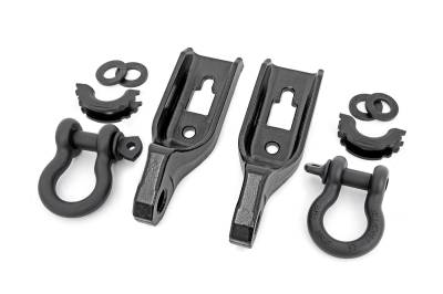 Rough Country Suspension Systems - Rough Country Front Tow Hook/D-Ring Kit Black 09-20 Ford F150 RS158
