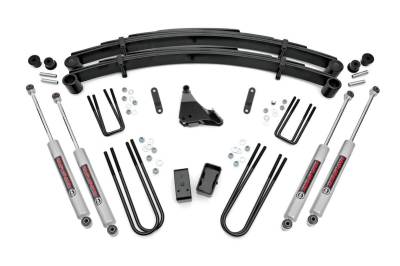 Rough Country Suspension Systems - Rough Country 49530 4" Lift Kit w/RR Blocks for 99-04 F250/F350 SD V10/Dsl 4WD
