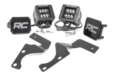 Rough Country Suspension Systems - Rough Country 70799 A-Pillar 2" LED Ditch Light Flood for 10-24 Toyota 4Runner