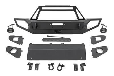Rough Country Suspension Systems - Rough Country Heavy Duty Front Winch Bumper Black for Jeep JK/JL/JT 10585