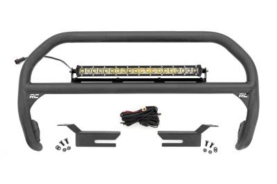 Rough Country Suspension Systems - Rough Country 51048 20" Black Front Bumper Nudge Bar w/LED for 21-26 Ford Bronco