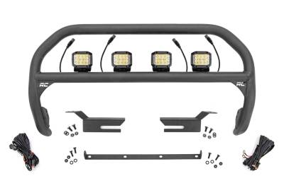 Rough Country Suspension Systems - Rough Country 51050 3" Black Front Bumper Nudge Bar w/LED for 21-26 Ford Bronco