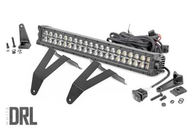 Rough Country Suspension Systems - Rough Country 70779DRL Bumper Mount 20" LED Light Bar Kit for 19-24 RAM 1500