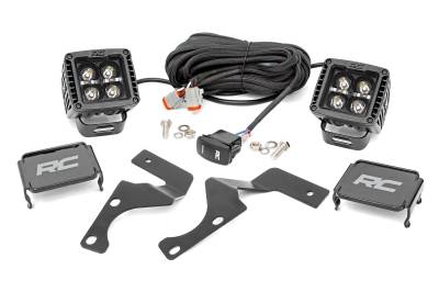 Rough Country Suspension Systems - Rough Country 70797 A-Pillar 2" LED Ditch Light Kit Spot for 10-24 4Runner