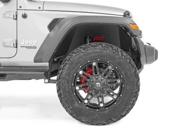 Rough Country Suspension Systems - Rough Country 10497A Black Front Inner Fender Liners for 18-26 Jeep Wrangler JL