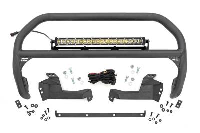Rough Country Suspension Systems - Rough Country 51043 20" Black Front Bumper Nudge Bar w/LED for 21-25 Bronco Spt
