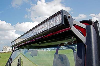 Rough Country Suspension Systems - Rough Country Upper Windshield 50" Light Bar Mounts Black for Jeep YJ 70508