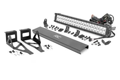 Rough Country Suspension Systems - Rough Country 70664DRL Bumper Mount 20" LED Light Bar Kit for 05-07 F250/F350 SD
