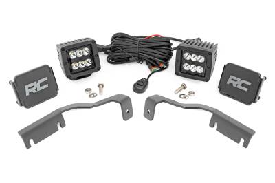 Rough Country Suspension Systems - Rough Country 71064 A-Pillar 2" LED Ditch Light Kit Spot for 22-26 Frontier