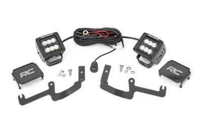 Rough Country Suspension Systems - Rough Country 70842 A-Pillar 2" Ditch Light Kit Flood for 19-26 Silverado 1500