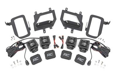 Rough Country Suspension Systems - Rough Country 70831 Dual 2" LED Pod Fog Light Kit-SAE Flood for 15-17 Ford F150