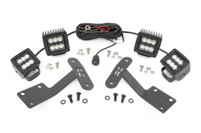 Rough Country Suspension Systems - Rough Country 70866 A-Pillar 2" LED Ditch Light Kit-Flood for 14-21 Tundra