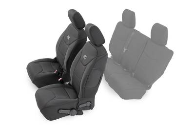 Rough Country Suspension Systems - Rough Country 91004F Front Seat Covers Black for 13-18 Jeep JK 4DR